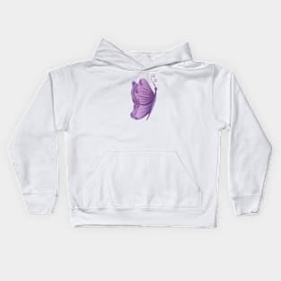 Purple Lavender Butterfly Kids Hoodie